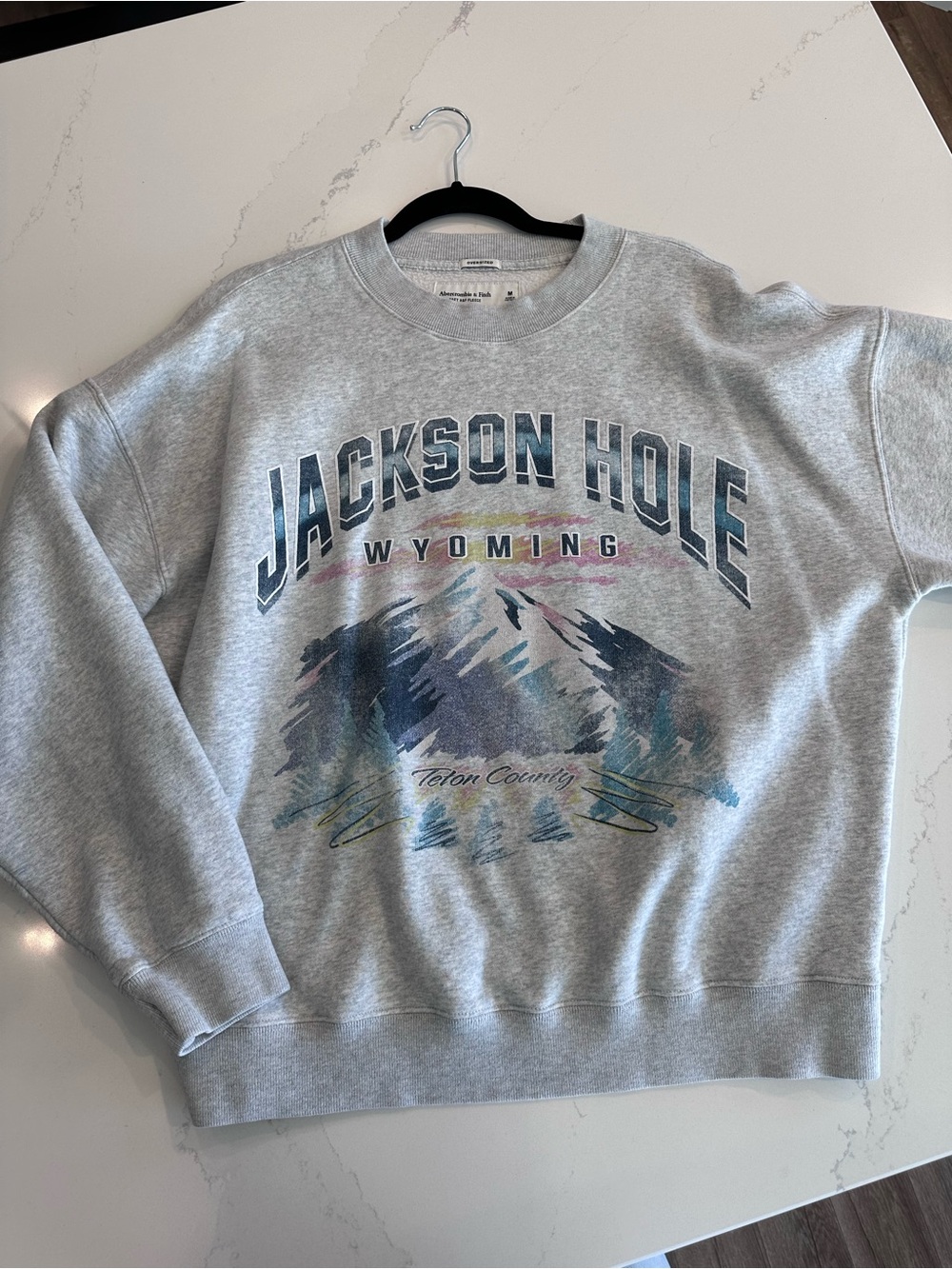 Abercrombie & Fitch Grey Jackson Hole Graphic Crewneck